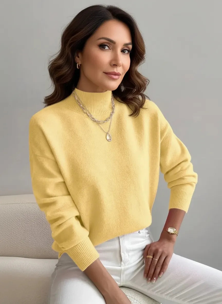 ELEANOR | Polo neck jumper with ribbed cuffs - Liora Melbourne