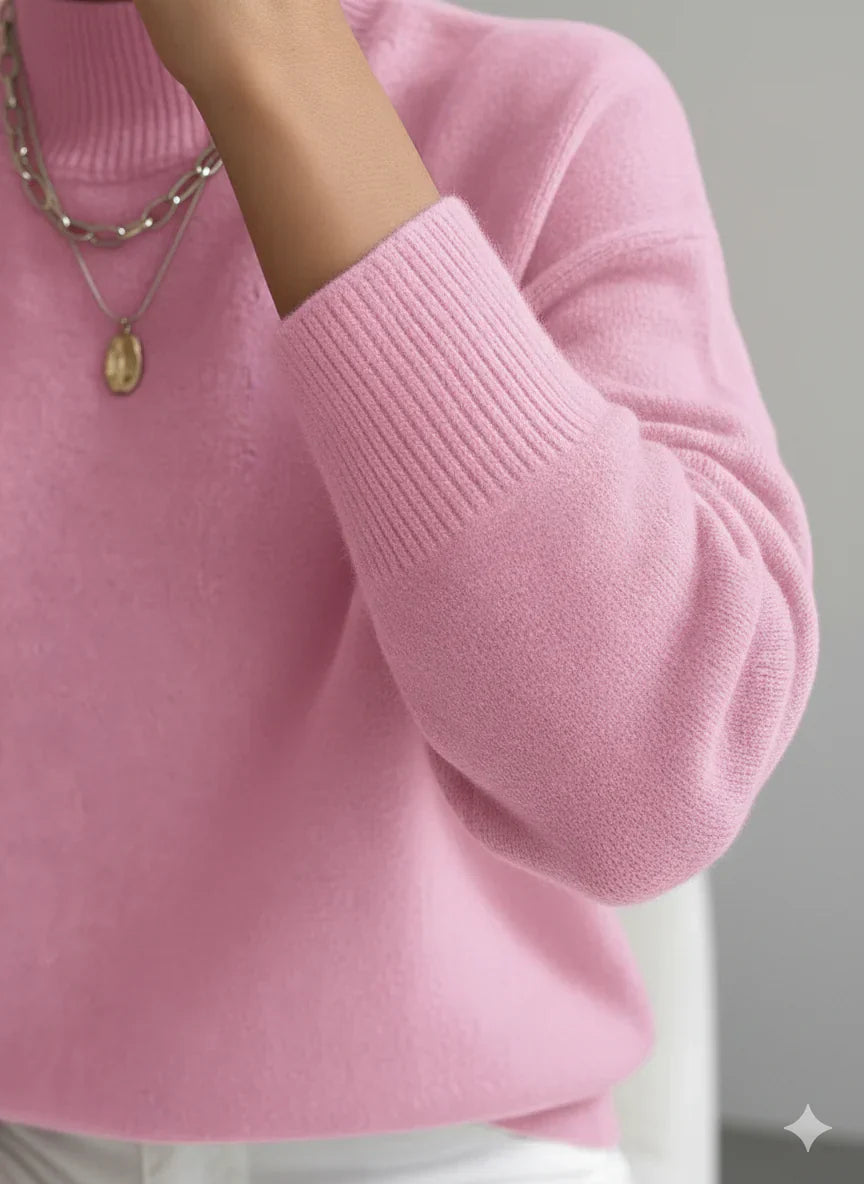 ELEANOR | Polo neck jumper with ribbed cuffs - Liora Melbourne