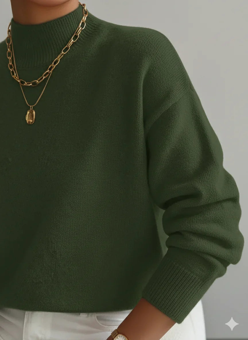 ELEANOR | Polo neck jumper with ribbed cuffs - Liora Melbourne