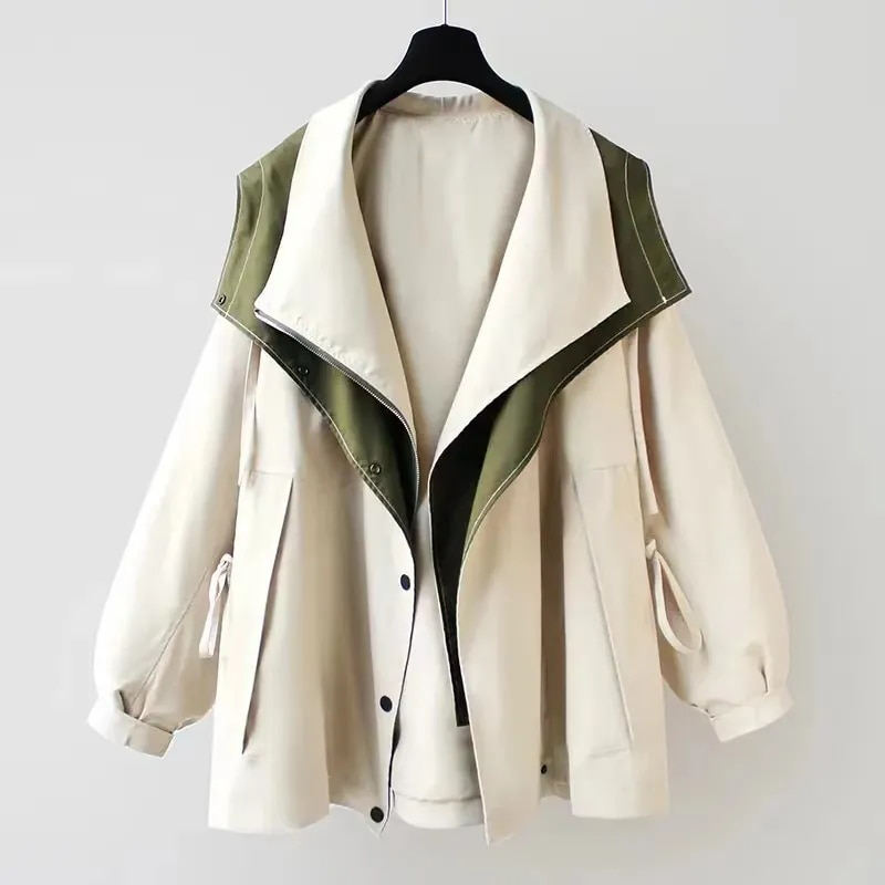 ALEXIS | Trench coat with two-tone design - Liora Melbourne