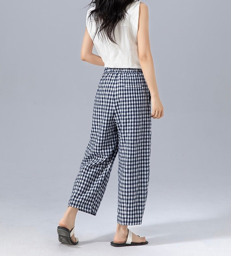 CHELSEA | Trousers with gingham print - Liora Melbourne