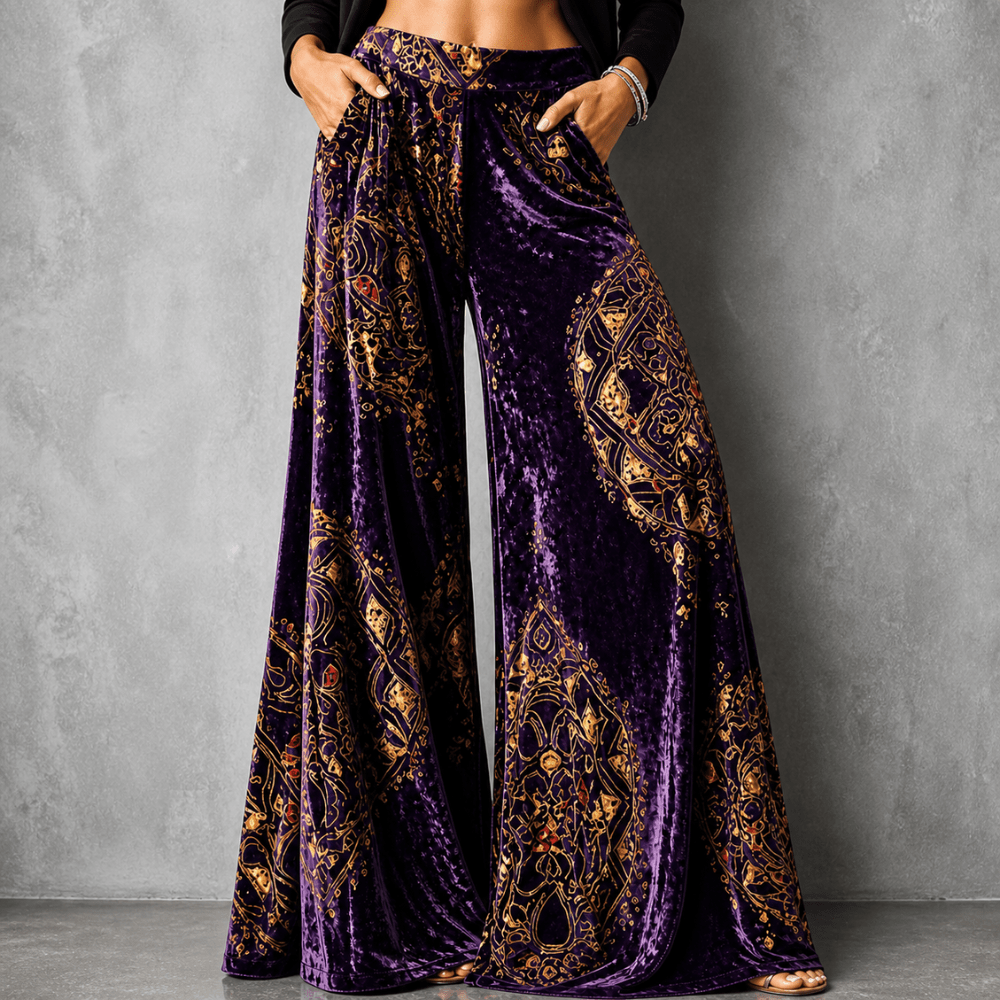LUCY | Wide-leg pants with boho print - Liora Melbourne