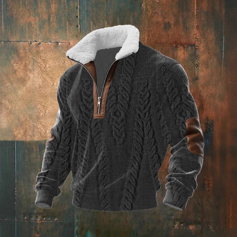 OLIVER | Zip-up jumper with sherpa collar