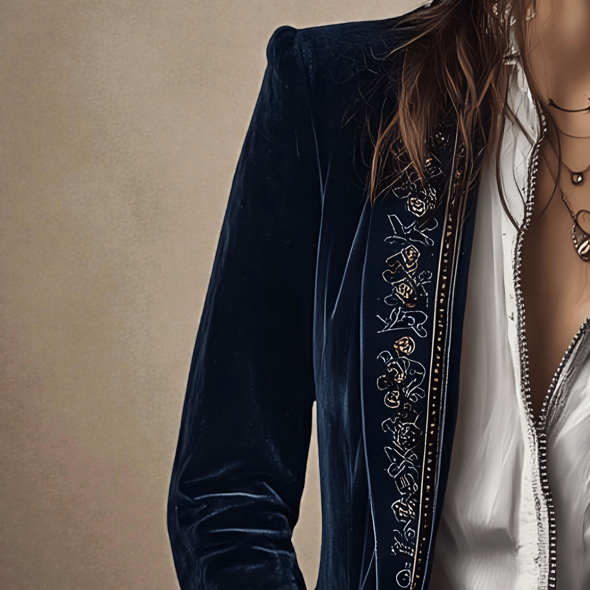 ELISE | Velvet blazer with structured silhouette - Liora Melbourne