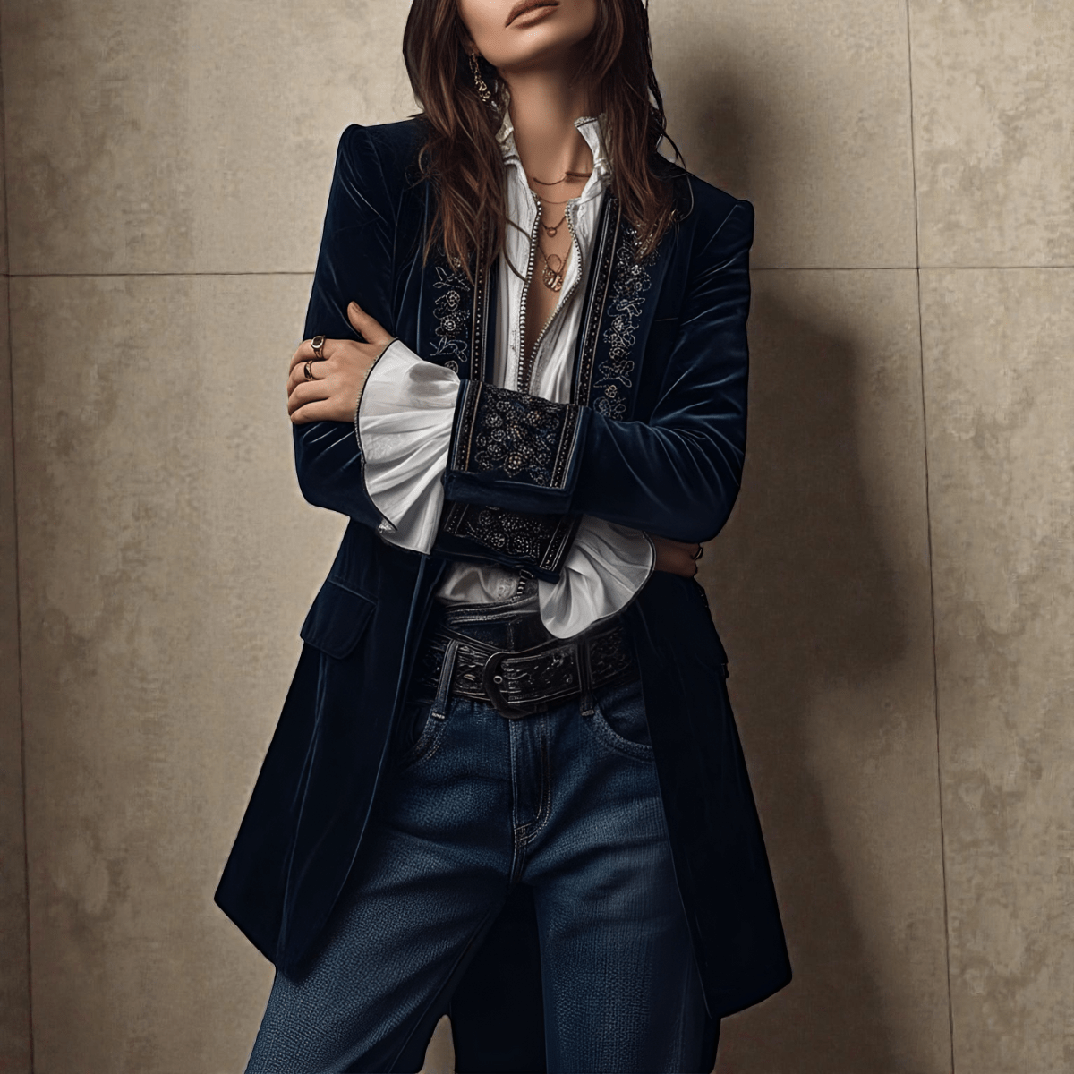ELISE | Velvet blazer with structured silhouette - Liora Melbourne