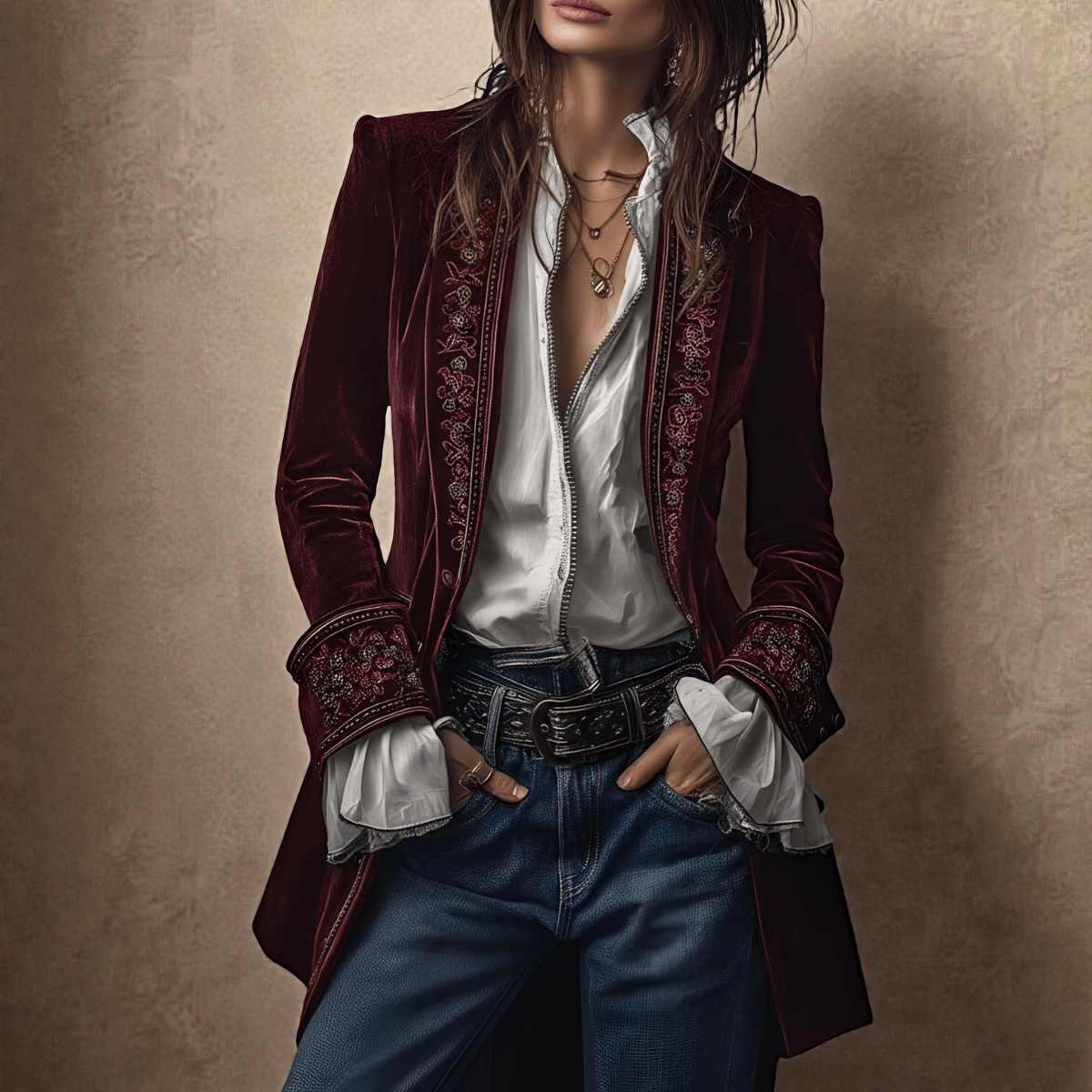 ELISE | Velvet blazer with structured silhouette - Liora Melbourne