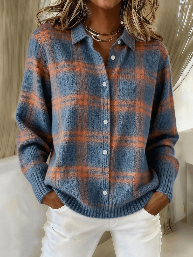 EDNA | Cardigan with check pattern - Liora Melbourne
