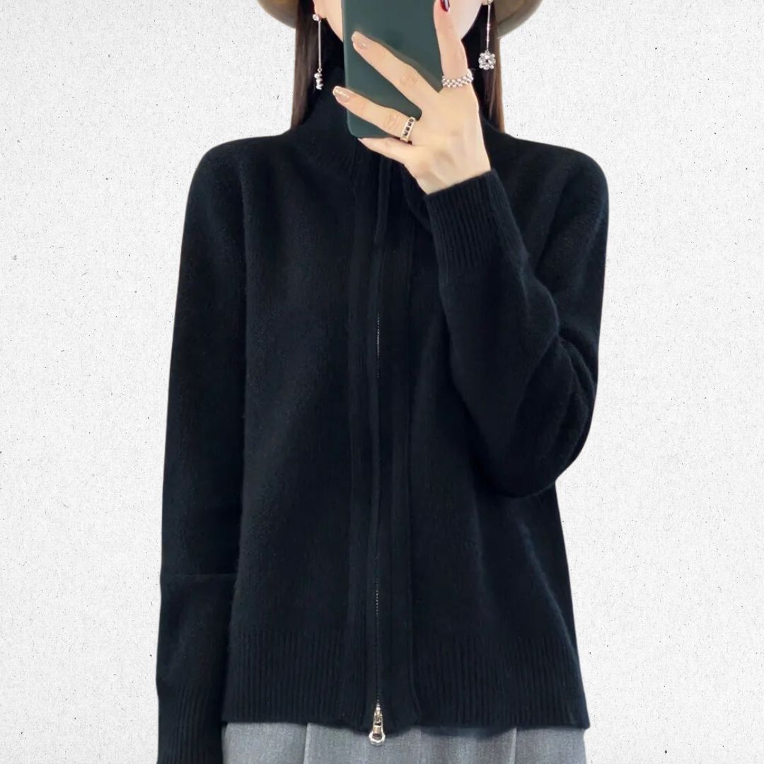 GEORGIA | Zip-up cardigan with pockets - Liora Melbourne