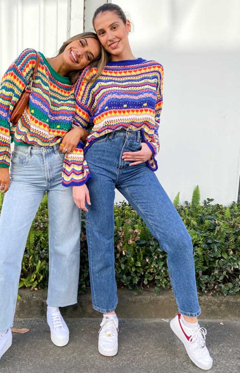 ZARA | Knitted jumper with colour-block detail - Liora Melbourne