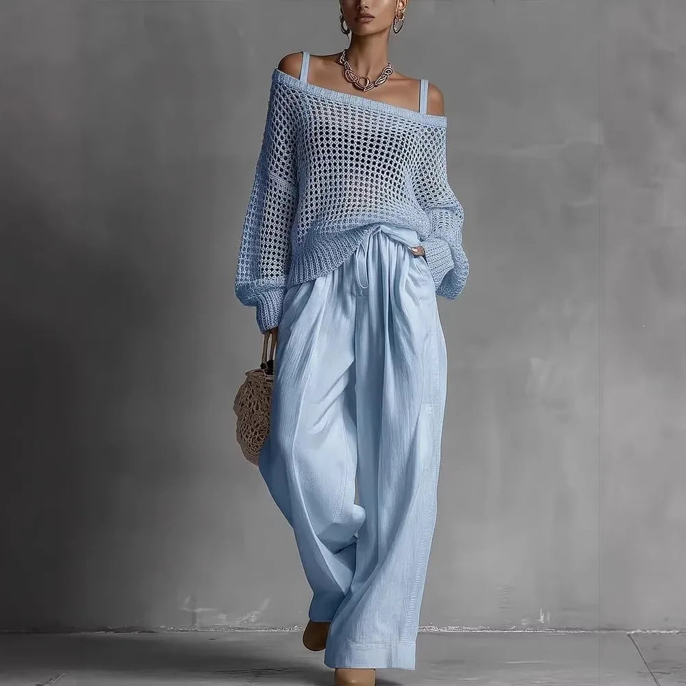 CLARIBEL | Set with wide-leg trousers - Liora Melbourne
