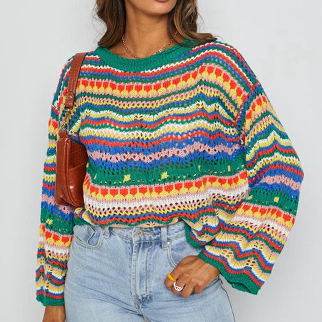 COLORPOP | Knitted jumper with colour-block detail - Liora Melbourne