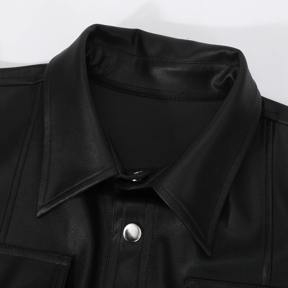RHYS | Long sleeve top with leather finish - Liora Melbourne