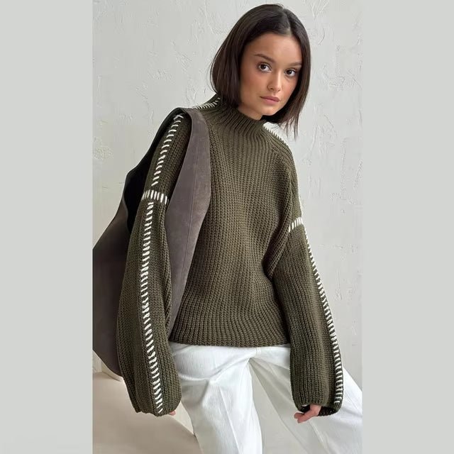 DAISY | Oversized jumper with blanket stitch detail - Liora Melbourne