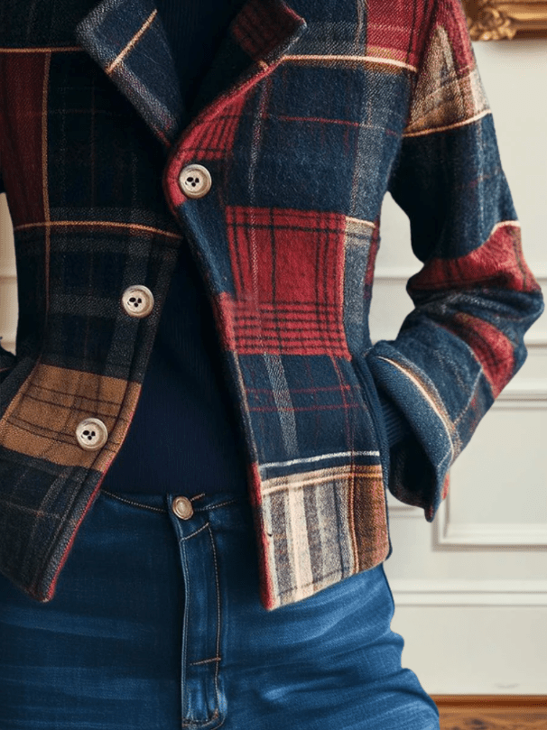 RUBY | Jacket with plaid pattern - Liora Melbourne