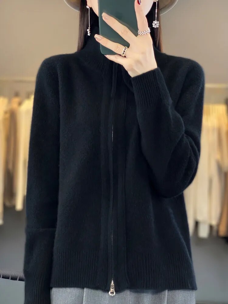 GEORGIA | Zip-up cardigan with pockets - Liora Melbourne