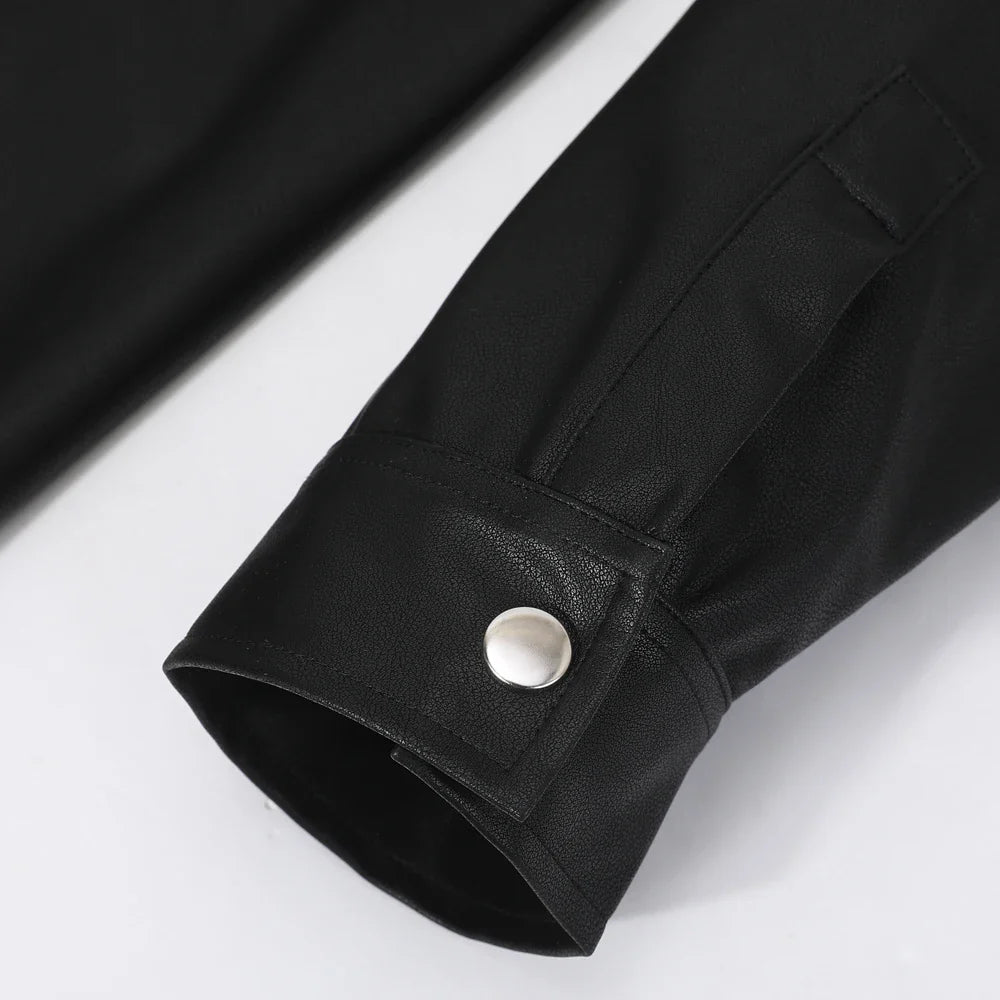 LUCA | Long-sleeve top in faux leather - Liora Melbourne