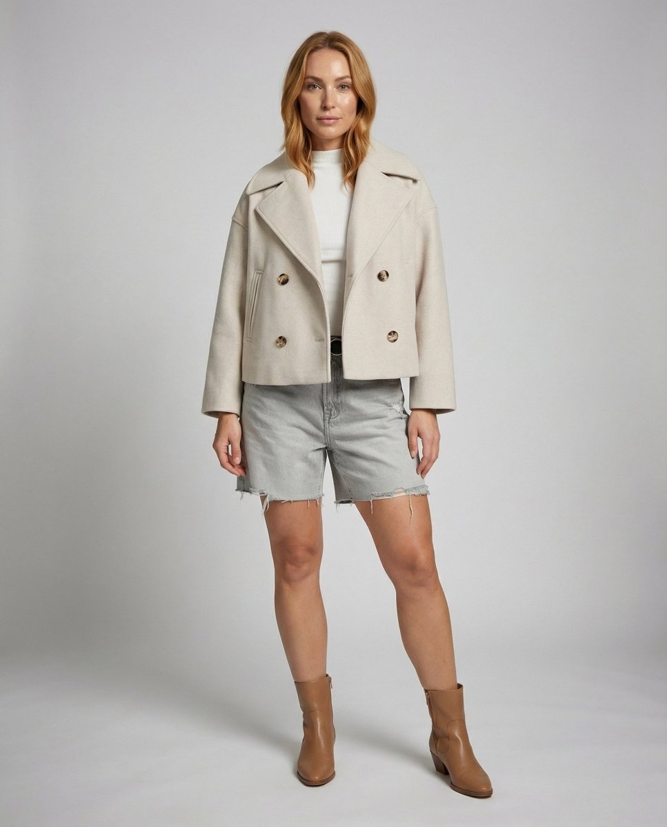 HARPER | Short jacket with double-breasted front - Liora Melbourne