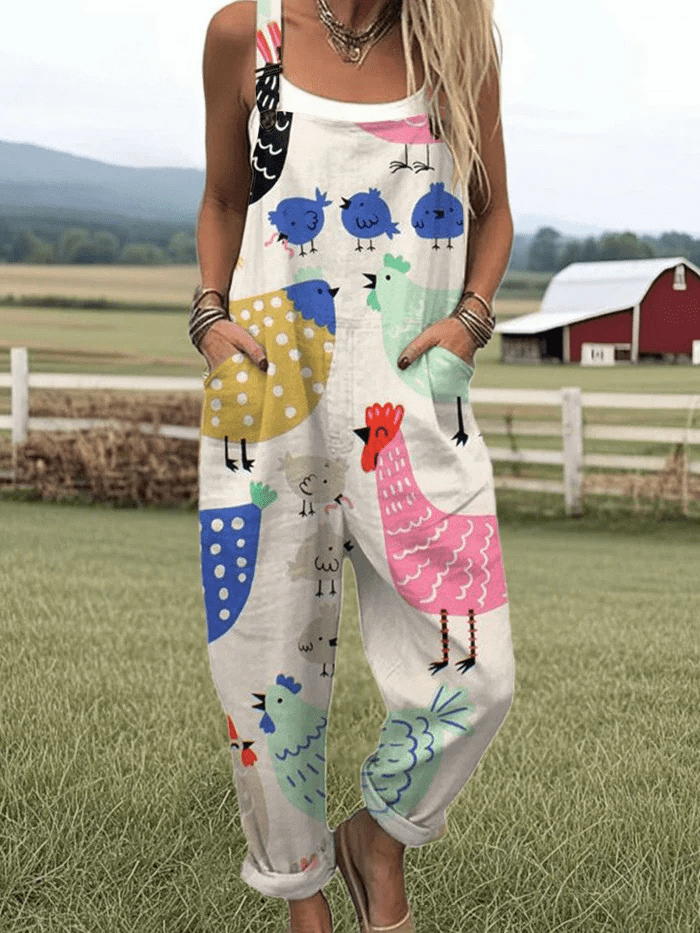 NORA | Jumpsuit with chicken print - Liora Melbourne