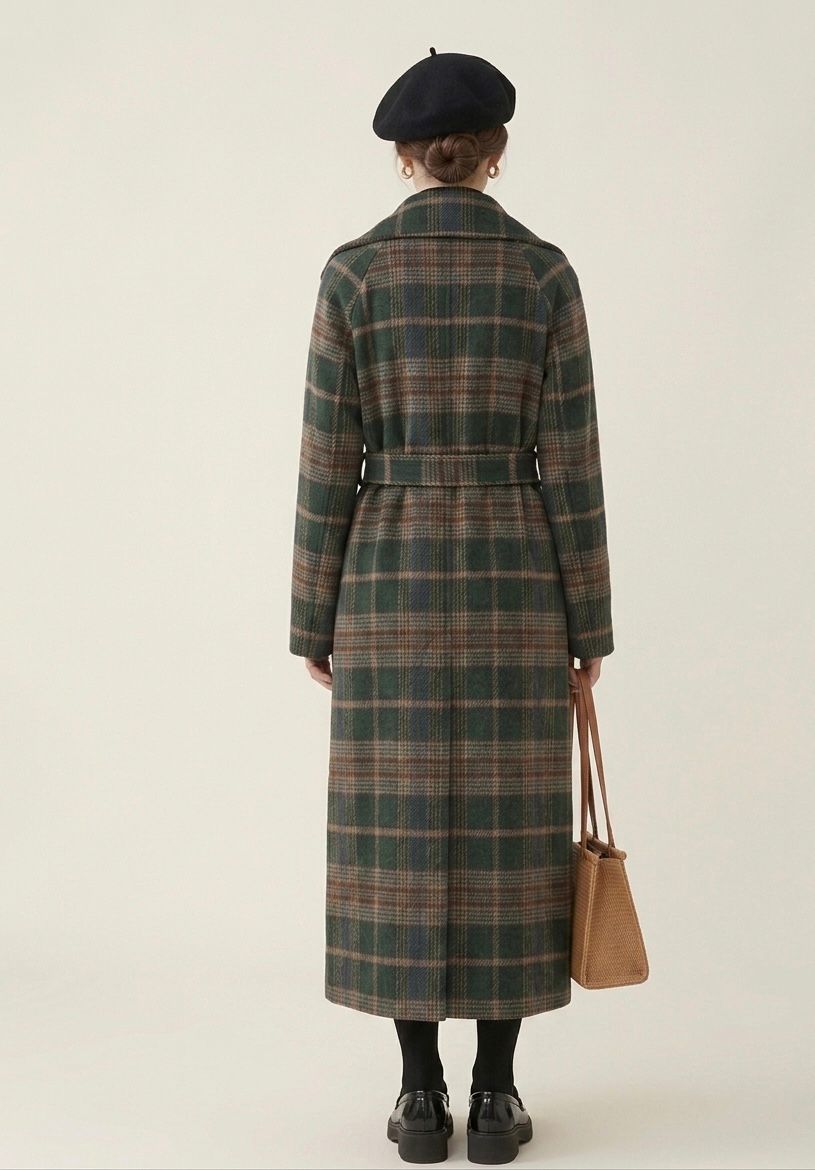 IVY | Longline coat with check pattern - Liora Melbourne