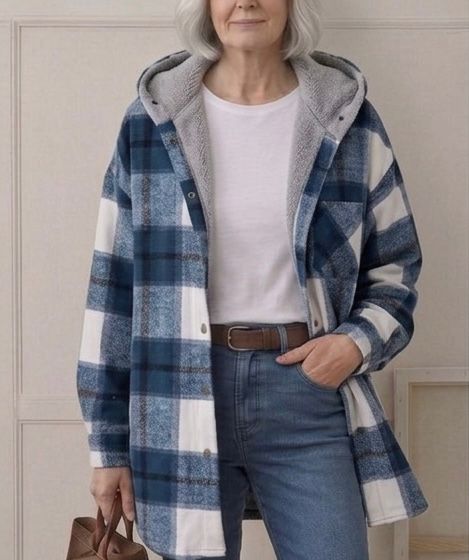 PIPER | Hooded shacket with flannel fabric - Liora Melbourne