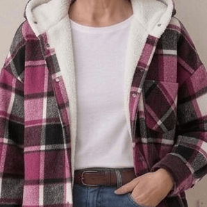 PIPER | Hooded shacket with flannel fabric - Liora Melbourne