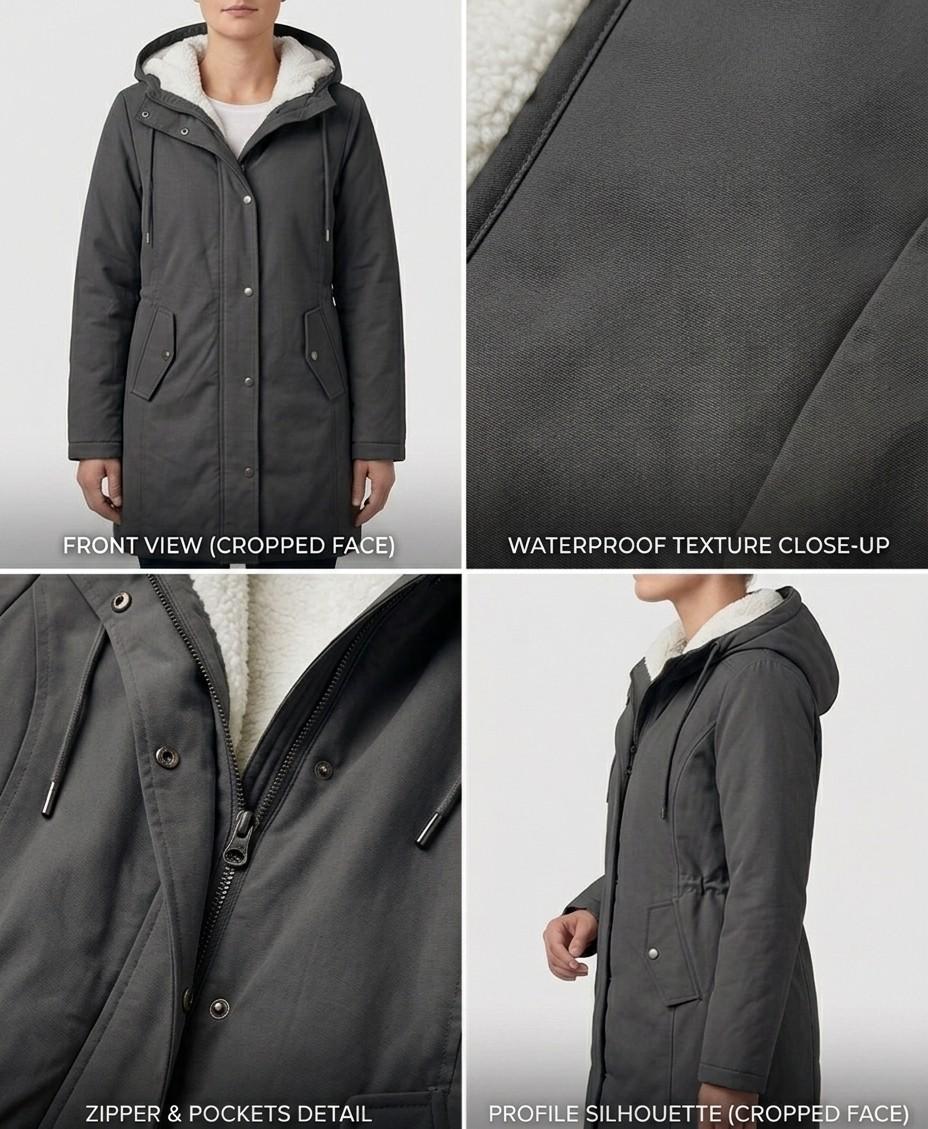AMÉLIE | Long parka with fleece lining - Liora Melbourne