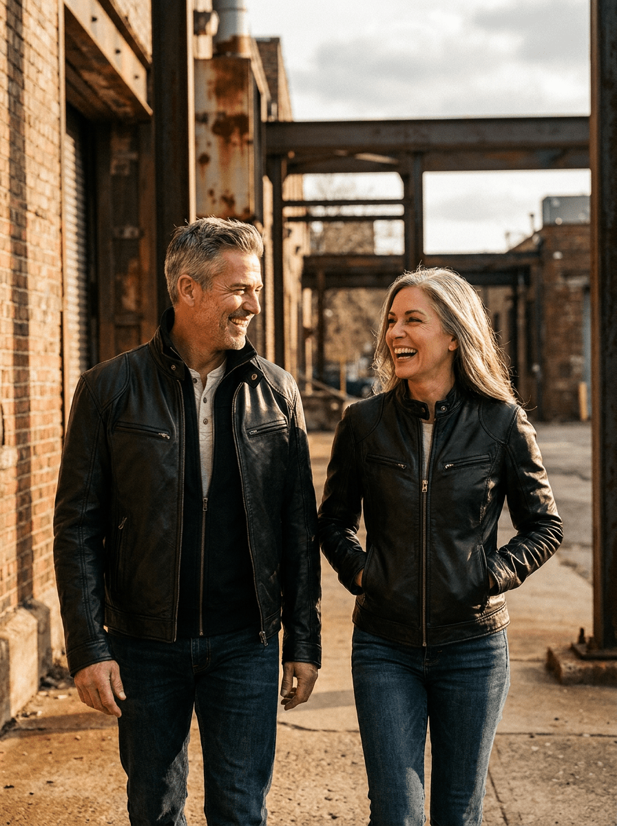 KYLE | Leather jacket with casual fit - Liora Melbourne