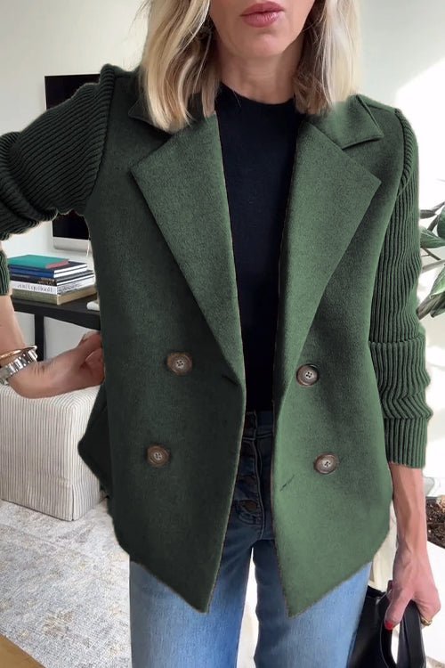 CAMRYN | Blazer with contrast knit sleeves - Liora Melbourne