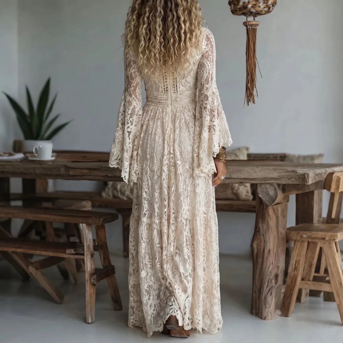 NOELENE | Maxi dress with flared sleeves - Liora Melbourne