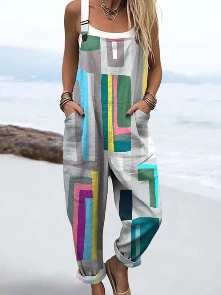 BILLIE | Jumpsuit with geometric colour block print - Liora Melbourne