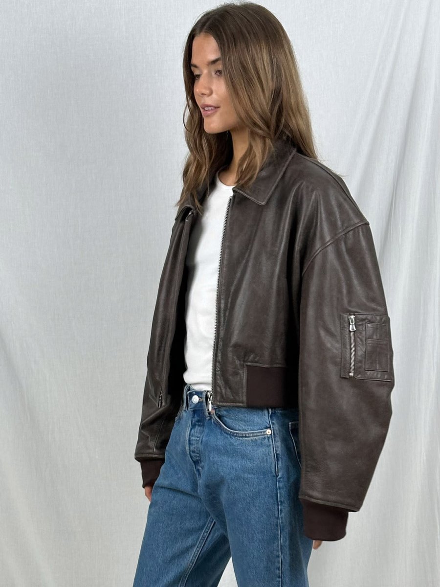 NOVA | Cropped bomber jacket with zip - Liora Melbourne