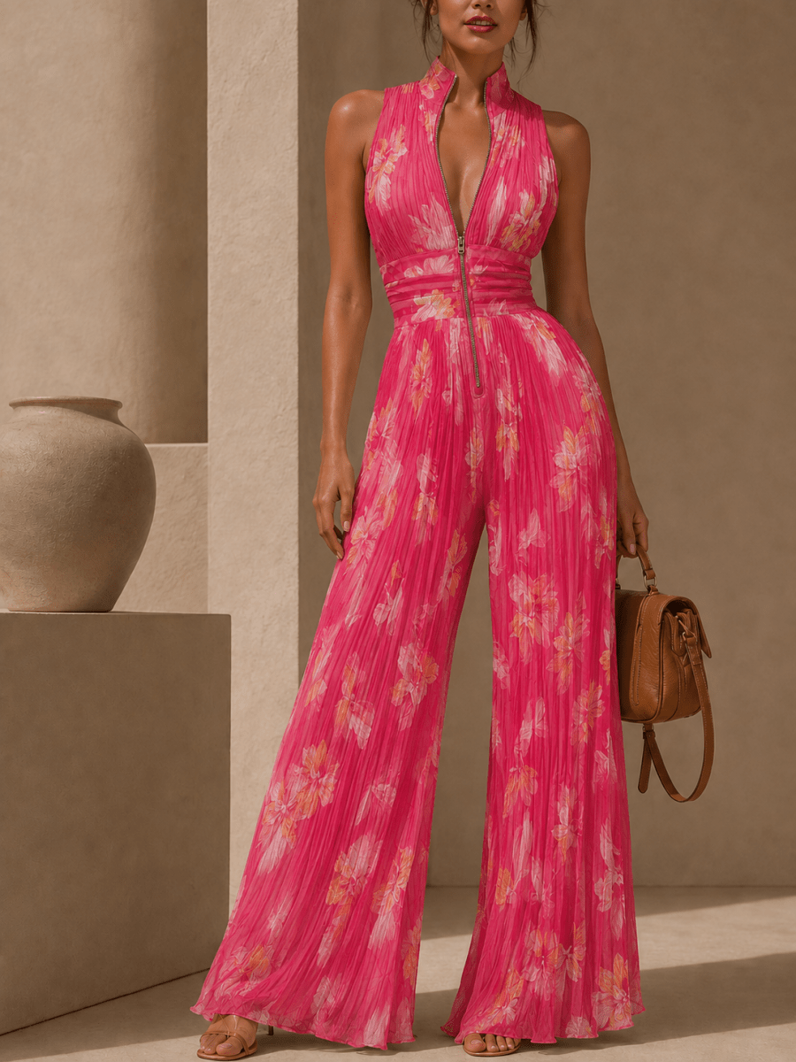 CAELIA | Wide-leg pleated jumpsuit - Liora Melbourne