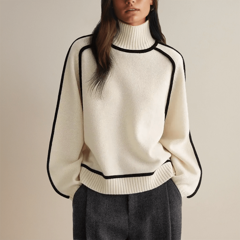 BELLA | Turtleneck jumper with ribbed trim - Liora Melbourne