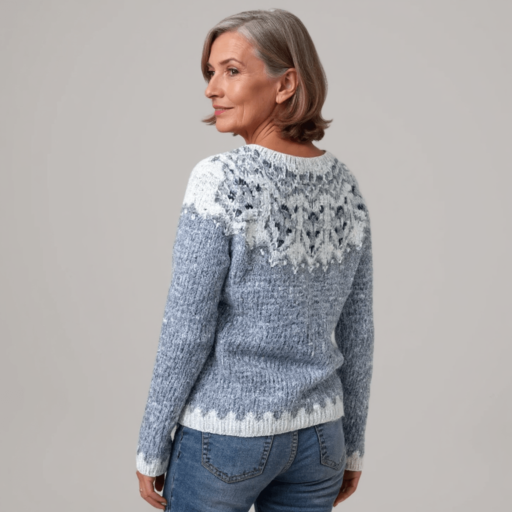 ATHENA | Icelandic knit jumper with patterned design - Liora Melbourne