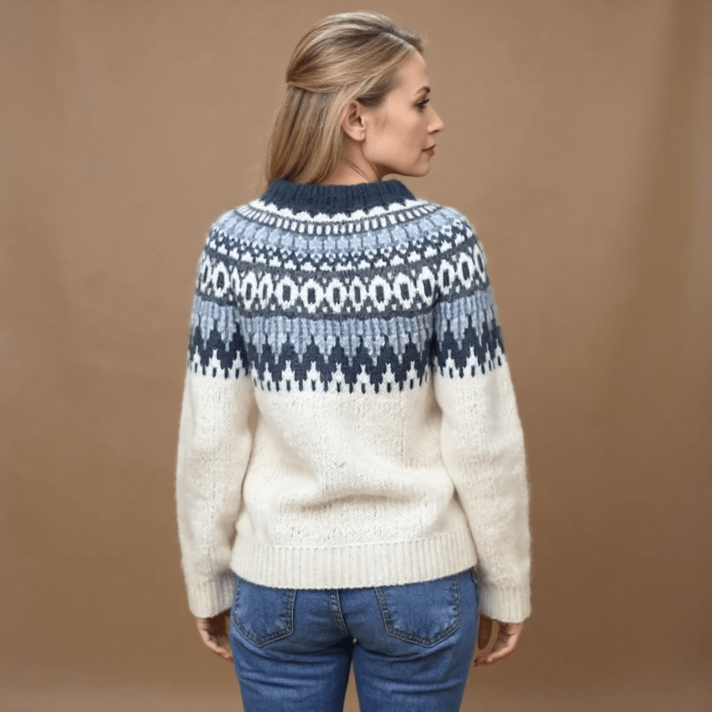 MAECEY | Icelandic knit jumper with patterned detail - Liora Melbourne
