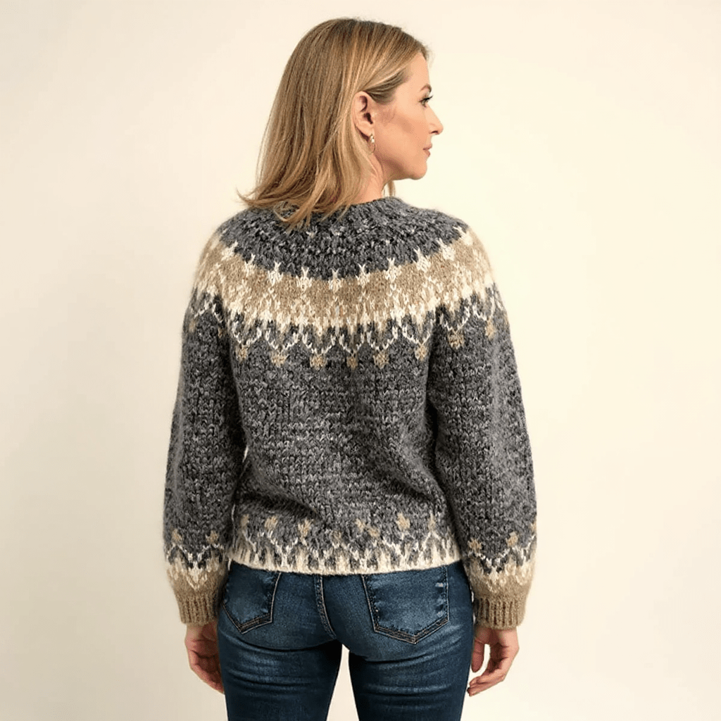 SAMANTHA | Icelandic jumper with patterned knit - Liora Melbourne