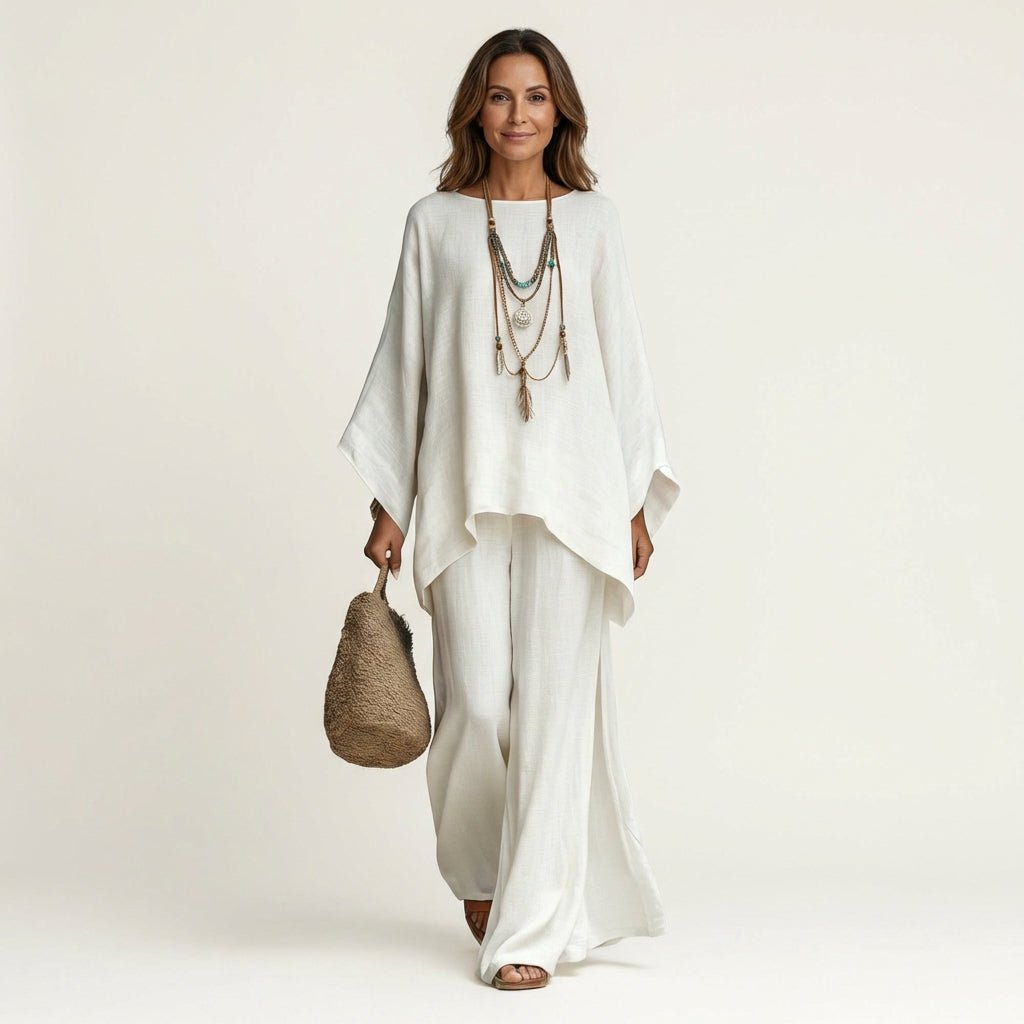 MAJOLIE | Set with wide-leg trousers - Liora Melbourne