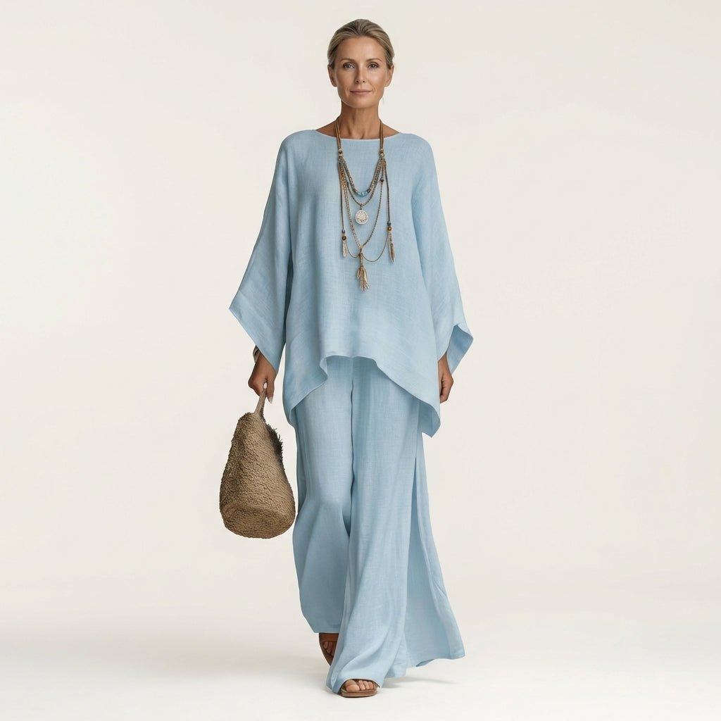 MAJOLIE | Set with wide-leg trousers - Liora Melbourne