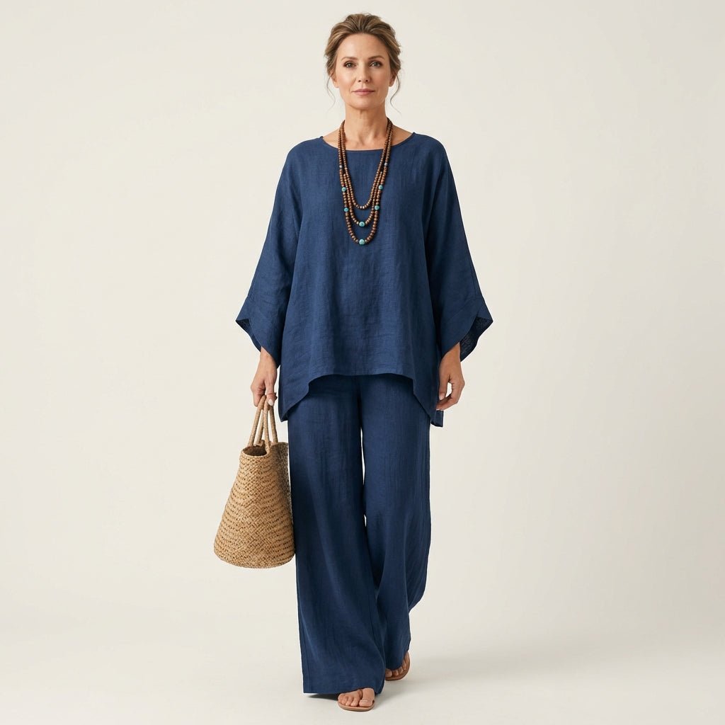 MAJOLIE | Set with wide-leg trousers - Liora Melbourne