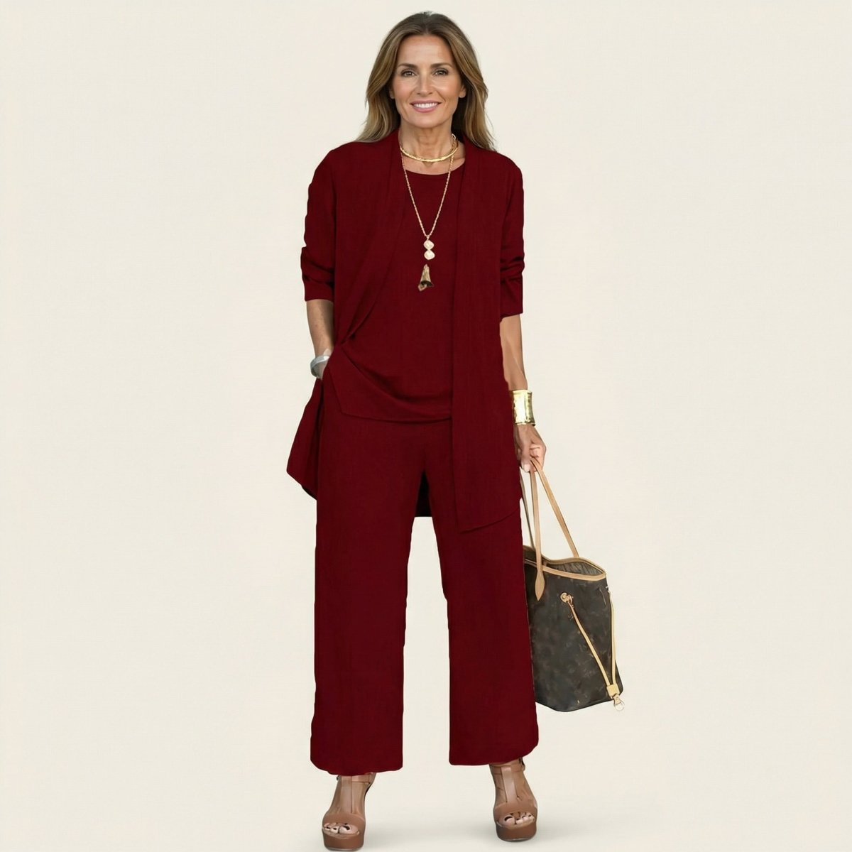 VIVIENNE | Three-piece set with wide-leg trousers - Liora Melbourne