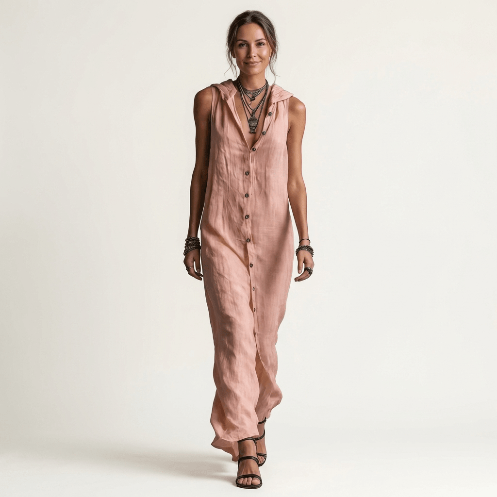 MIRABELL | Maxi dress with hooded collar - Liora Melbourne