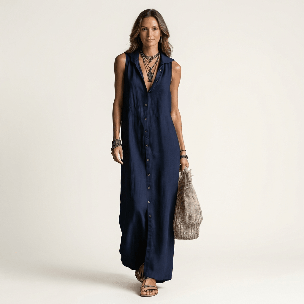 MIRABELL | Maxi dress with hooded collar - Liora Melbourne