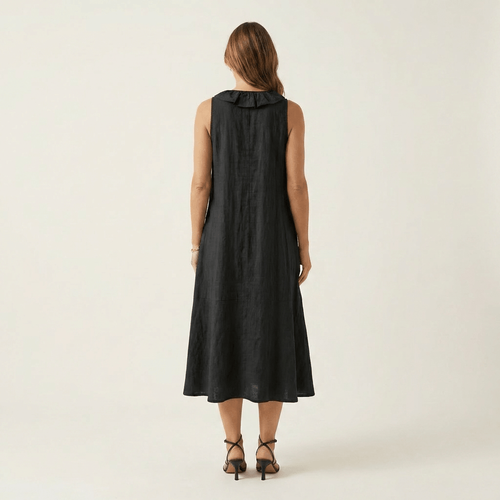 VICKY | Maxi dress with front ruffle - Liora Melbourne