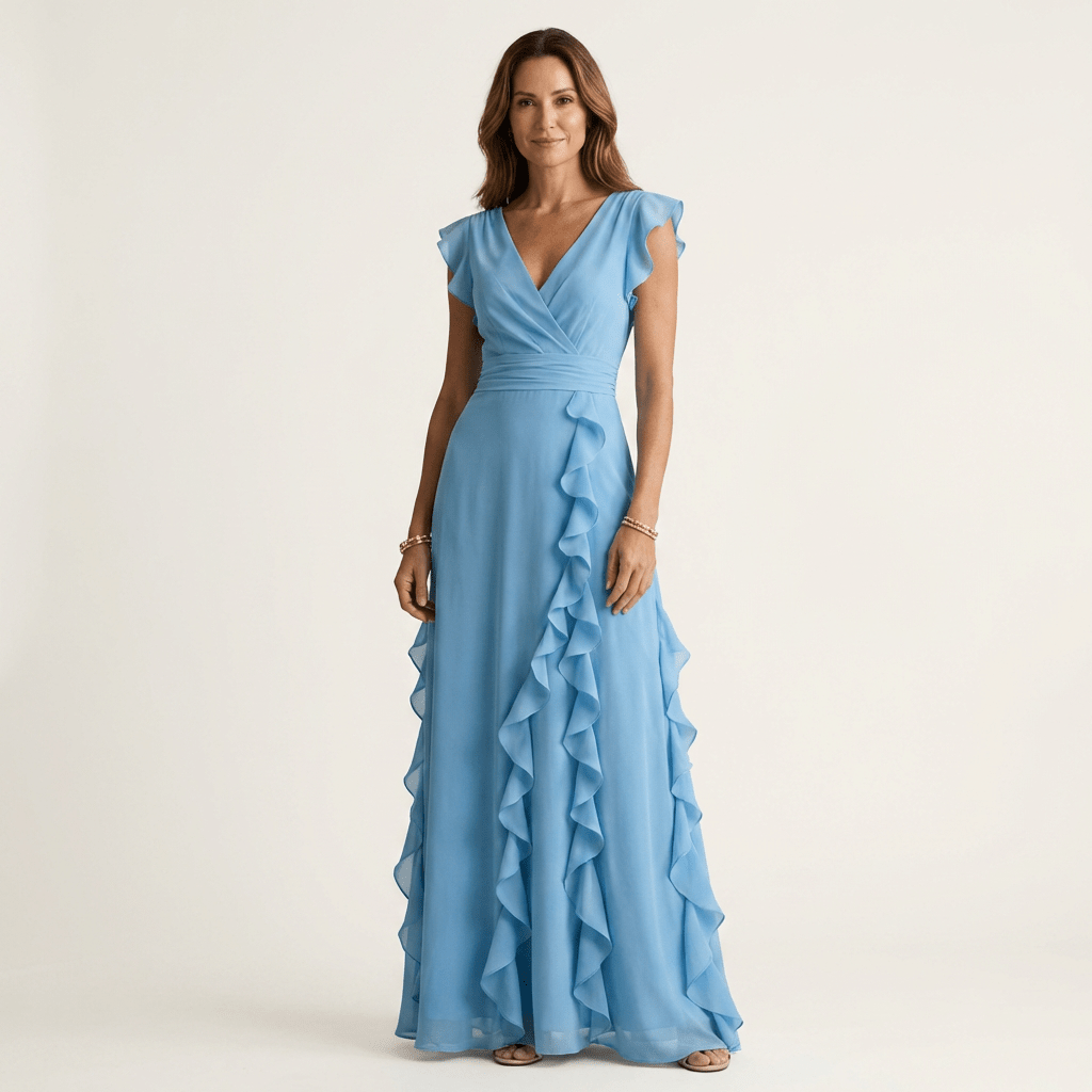 NELLYANA | Maxi dress with cascading ruffle - Liora Melbourne