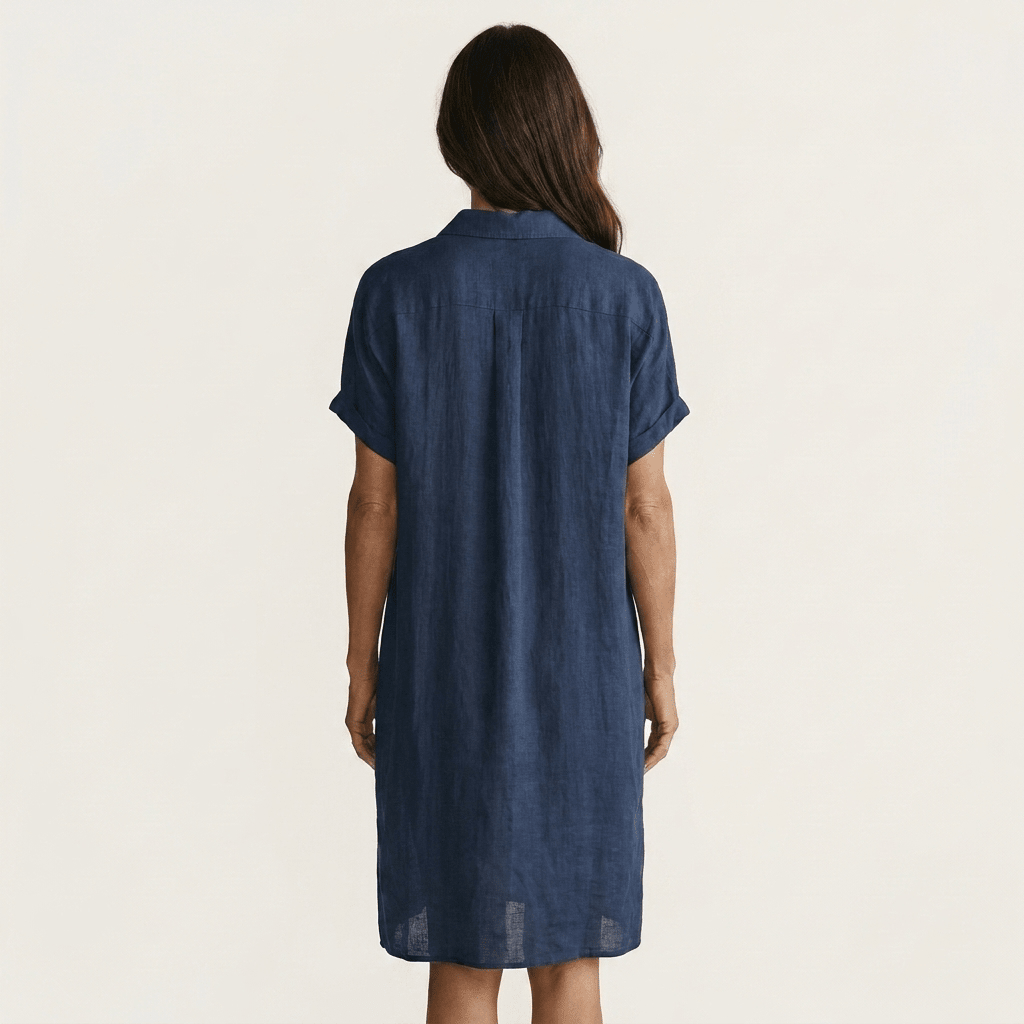 NIDALIE | Midi shirt dress with rolled cuffs - Liora Melbourne