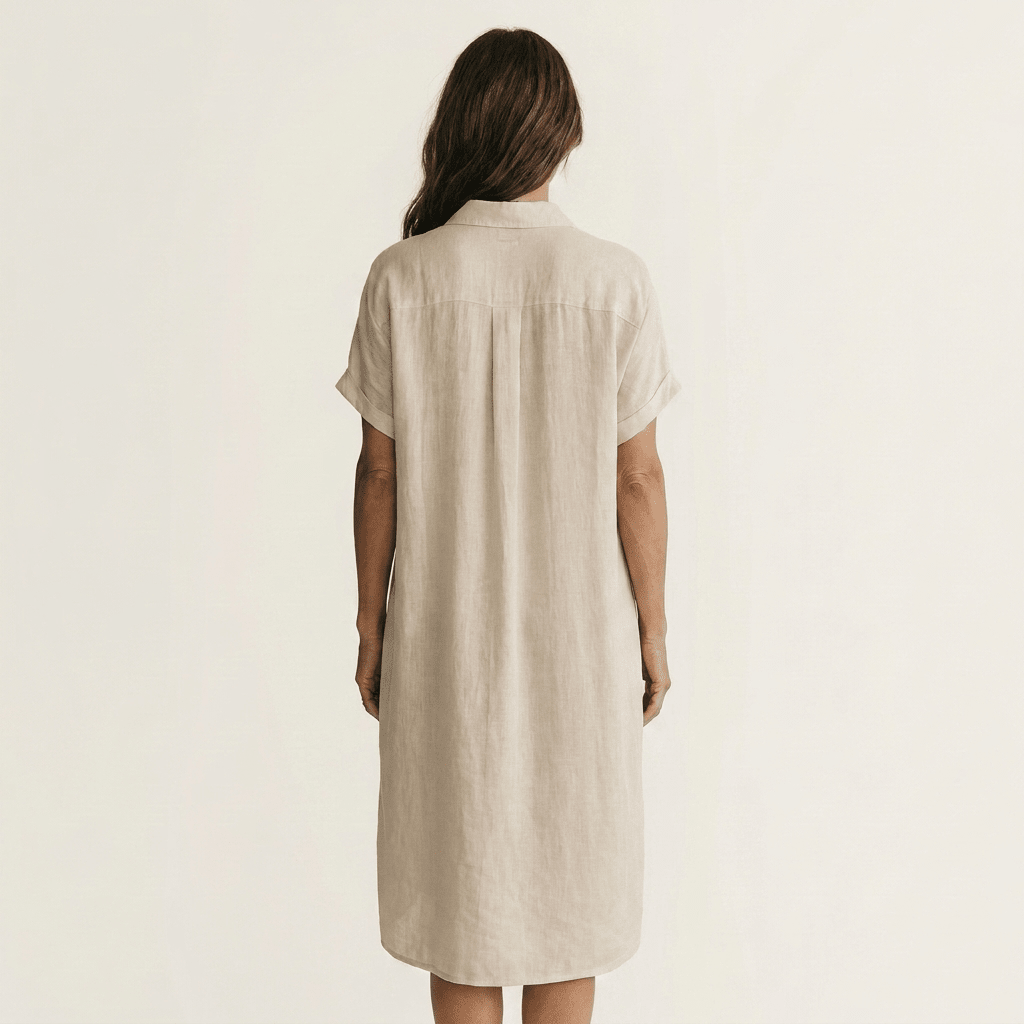 NIDALIE | Midi shirt dress with rolled cuffs - Liora Melbourne