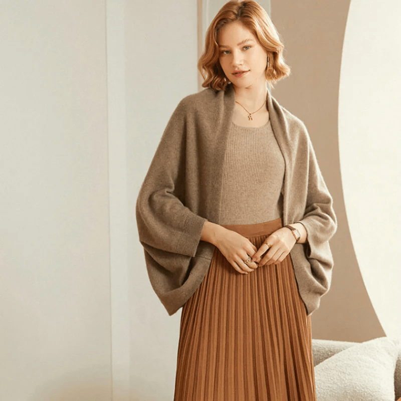 LARA | Merino wool shawl with oversized drape - Liora Melbourne