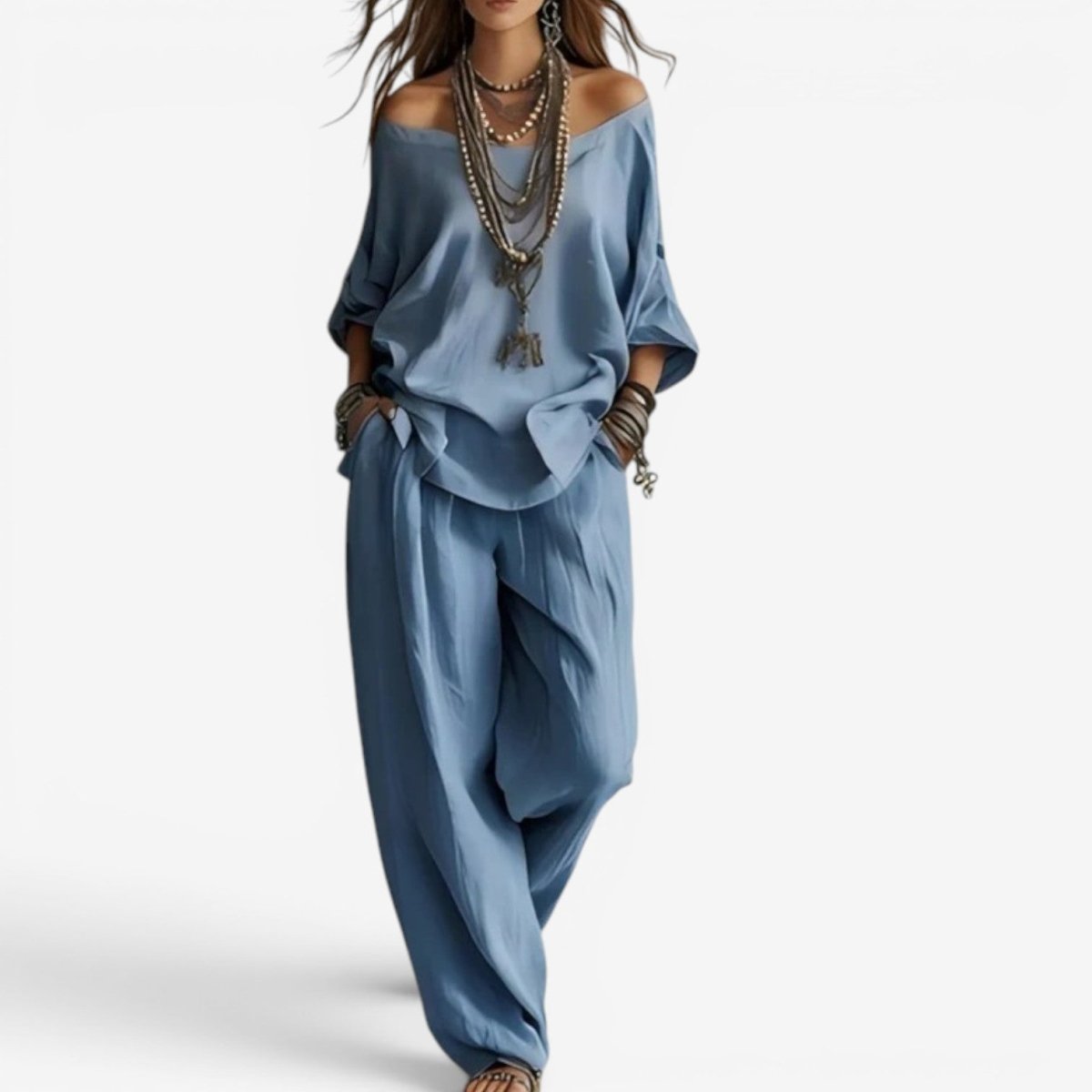 SHELLY | Set with wide-leg pants - Liora Melbourne