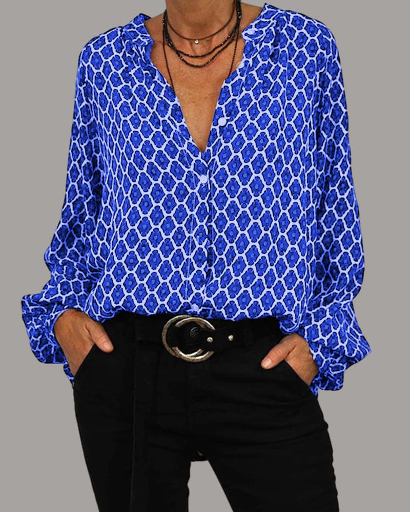 ELLIE | Midi shirt with V-neck - Liora Melbourne