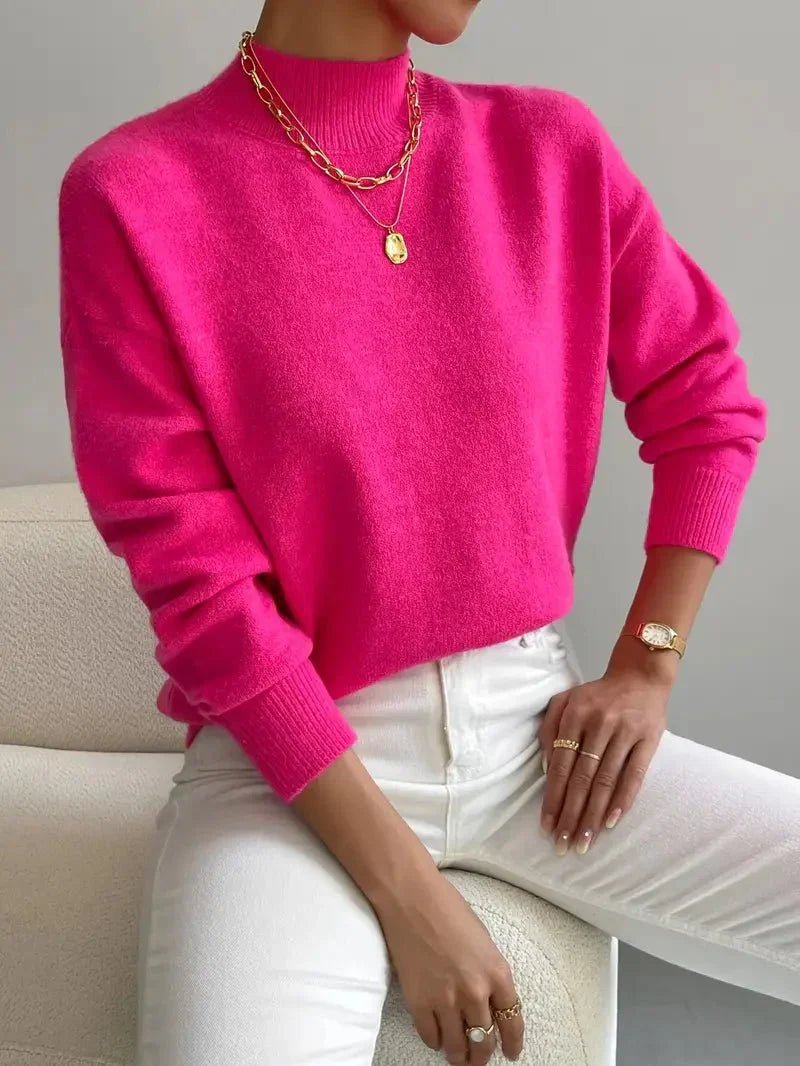 ELEANOR | Polo neck jumper with ribbed cuffs - Liora Melbourne